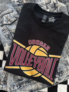 COUGAR VOLLEYBALL CROSSED TEE