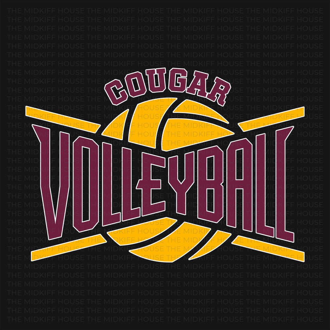 COUGAR VOLLEYBALL CROSSED TEE