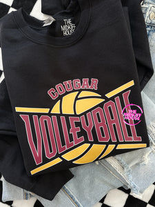 SALE! COUGAR VOLLEYBALL CROSSED CREWNECK