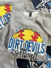 Load image into Gallery viewer, DIRT DEVILS SOFTBALL SKETCH CREWNECK
