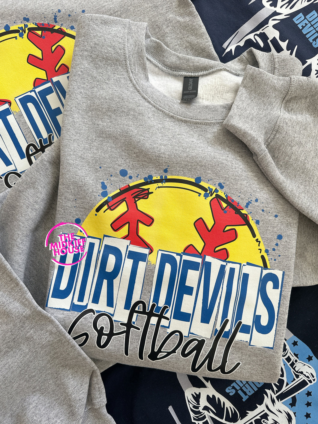 DIRT DEVILS SOFTBALL SKETCH CREWNECK