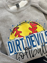 Load image into Gallery viewer, DIRT DEVILS SOFTBALL SKETCH CREWNECK
