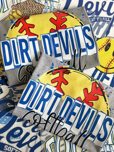DIRT DEVILS SOFTBALL SKETCH TEE