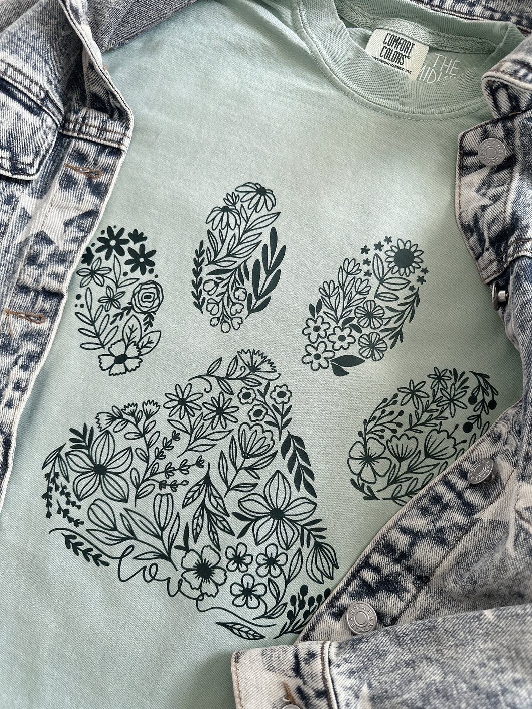 FLORAL PAW PRINT TEE