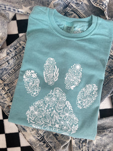 FLORAL PAW PRINT TEE