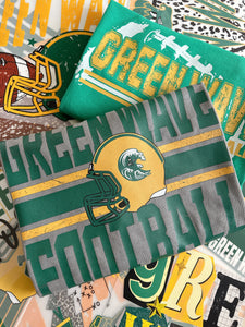 SALE! GREEN WAVE HELMET DISTRESSED LINES TEE