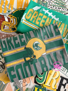 SALE! GREEN WAVE HELMET DISTRESSED LINES TEE
