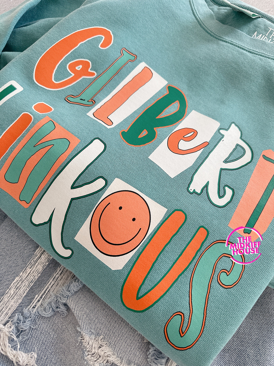 GILBERT LINKOUS HAPPY CUTOUTS CREWNECK