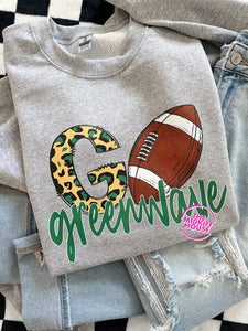 GO GREEN WAVE FOOTBALL CREWNECK