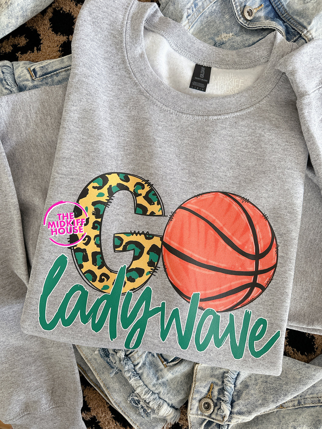 GO LADY WAVE BASKETBALL CREWNECK