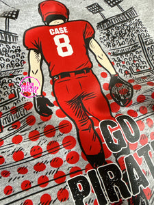 GO PIRATES FOOTBALL PLAYER CREWNECK