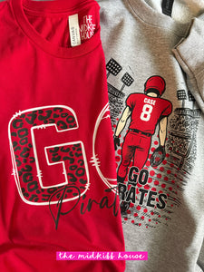 GO PIRATES FOOTBALL PLAYER CREWNECK