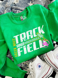 GREEN WAVE TRACK LINEAR CREWNECK