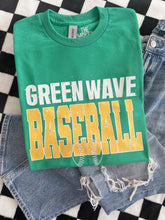 Load image into Gallery viewer, GREEN WAVE BASEBALL BIG LEAGUE TEE
