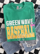 Load image into Gallery viewer, GREEN WAVE BASEBALL BIG LEAGUE TEE
