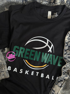 THROWBACK GREEN WAVE BASKETBALL TEE