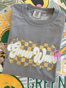 GREEN WAVE CHECKERBOARD TEE