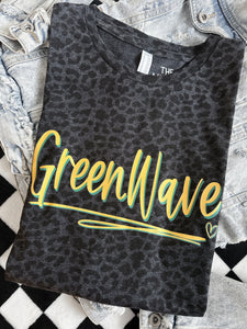 GREEN WAVE DOODLE TEE