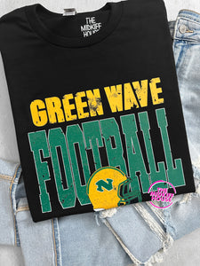 GREEN WAVE FOOTBALL BOLD TEE