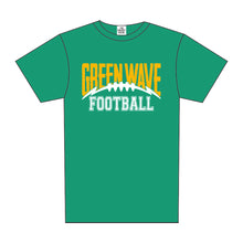 Load image into Gallery viewer, GREEN WAVE FOOTBALL ARCHED TEE
