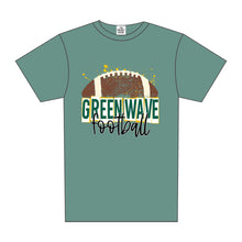 Load image into Gallery viewer, SALE! GREEN WAVE FOOTBALL SKETCH TEE
