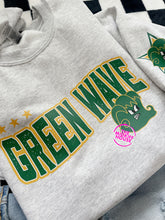 Load image into Gallery viewer, GREEN WAVE TRENDY STARS CREWNECK
