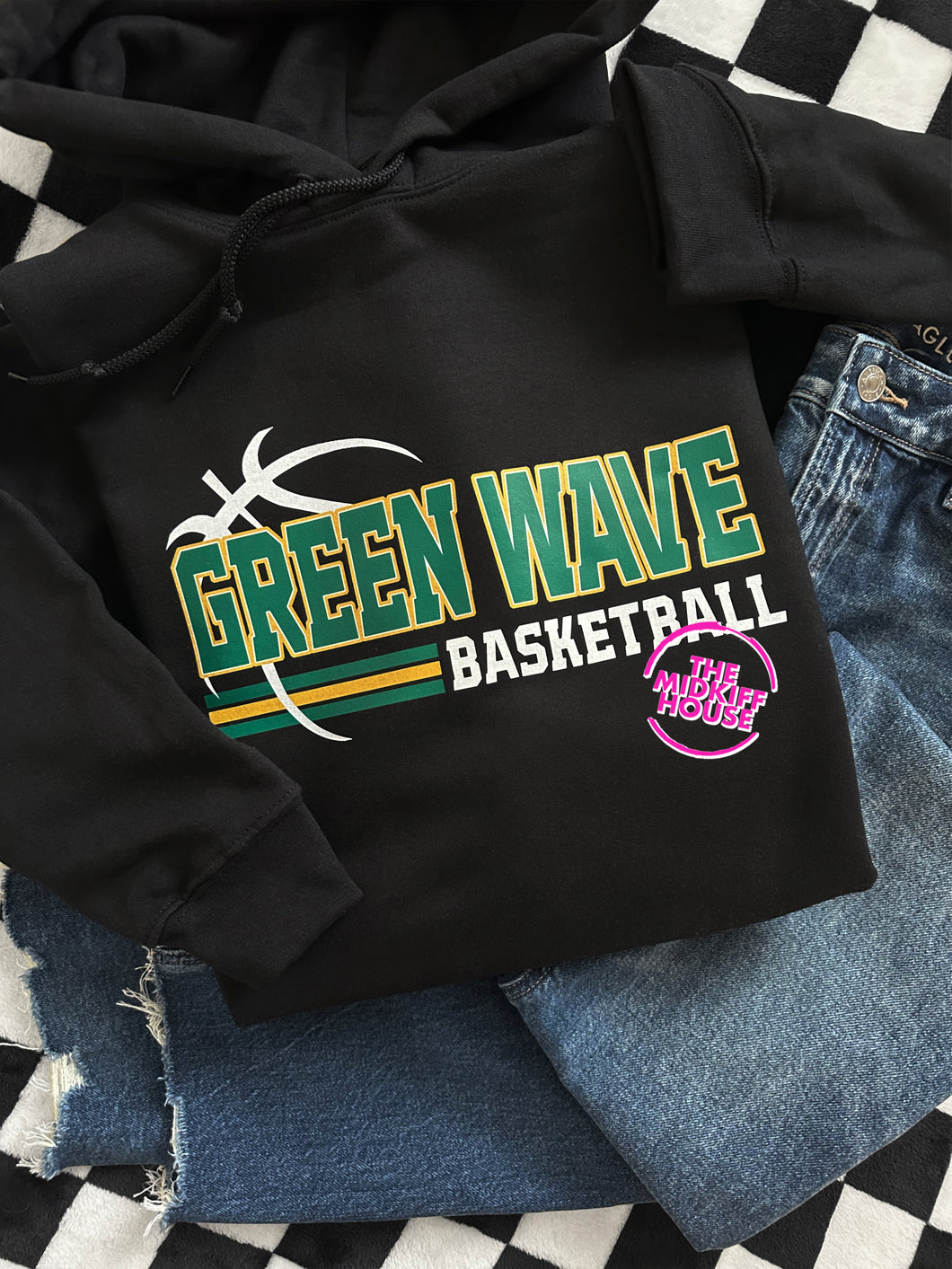 GREEN WAVE BASKETBALL GAME ON HOODIE