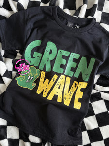 GREEN WAVE GRUNGE TEE