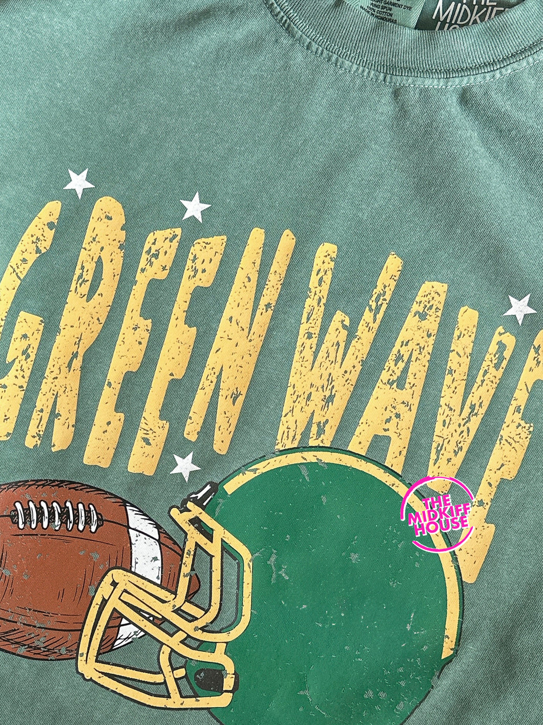 GREEN WAVE GRUNGE HELMET TEE