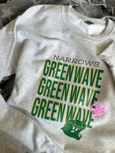 GREEN WAVE HEADLINER CREWNECK