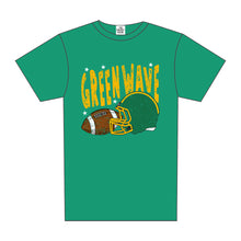 Load image into Gallery viewer, GREEN WAVE GRUNGE HELMET TEE
