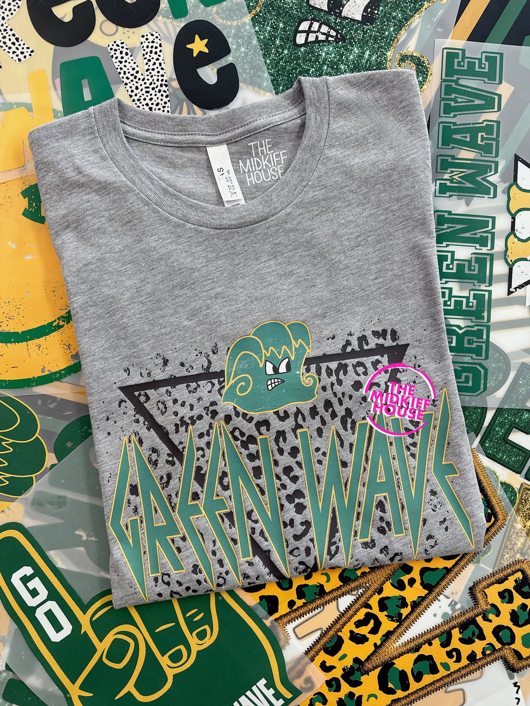 GREEN WAVE LEPPARD TEE