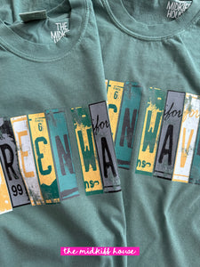 IN-STOCK! GREEN WAVE LICENSE PLATE TEE