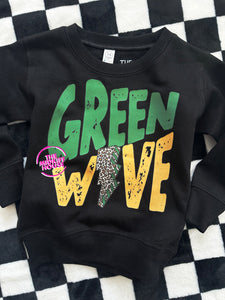 GREEN WAVE LIGHTNING CREWNECK (CLEARANCE)