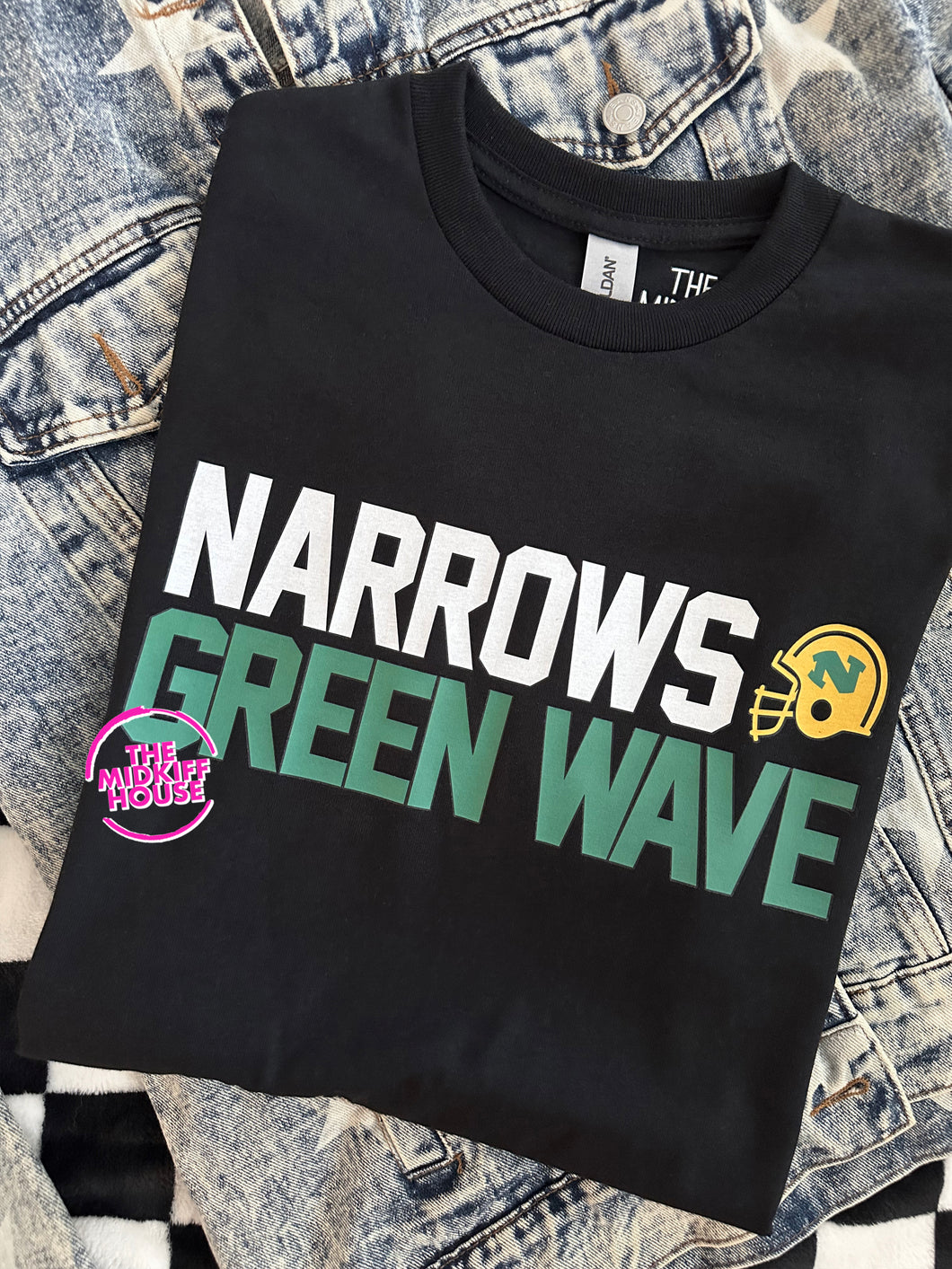 GREEN WAVE MINI HELMET TEE (CLEARANCE)