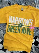 Load image into Gallery viewer, SALE! GREEN WAVE RETRO BLOCK TEE
