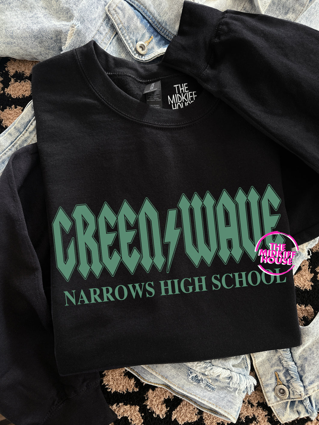 SALE! GREEN WAVE ROCK CREWNECK