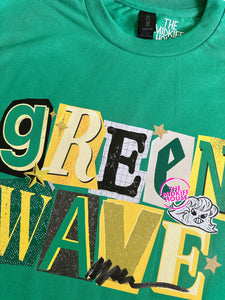 GREEN WAVE SCRAPBOOK TEE