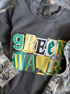 GREEN WAVE SCRAPBOOK TEE