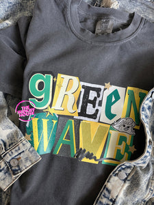 GREEN WAVE SCRAPBOOK TEE