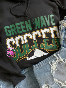 GREEN WAVE SOCCER ARCHED HOODIE