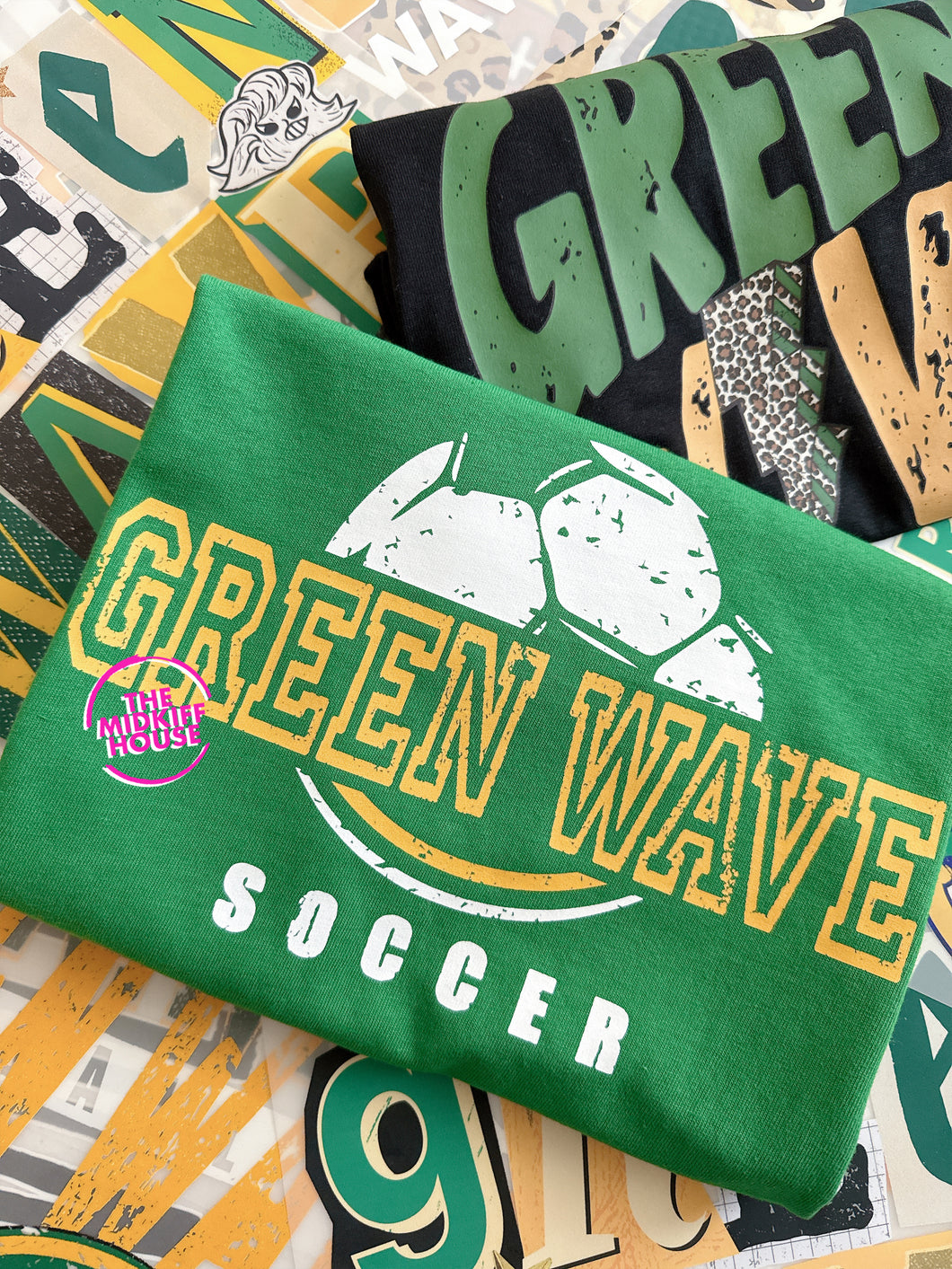 GREEN WAVE SOCCER DISTRESSED TEE (CLEARANCE)