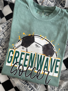 GREEN WAVE SOCCER SKETCH TEE