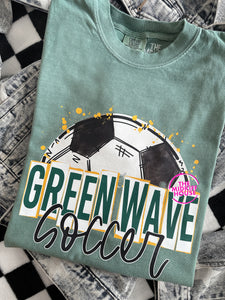 GREEN WAVE SOCCER SKETCH TEE