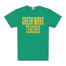 Load image into Gallery viewer, GREEN WAVE VARSITY TEACHER TEE
