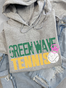 SALE! GREEN WAVE TENNIS HOODIE