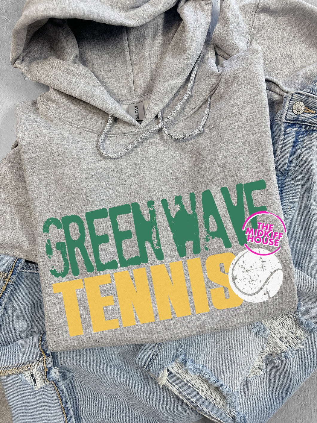SALE! GREEN WAVE TENNIS HOODIE