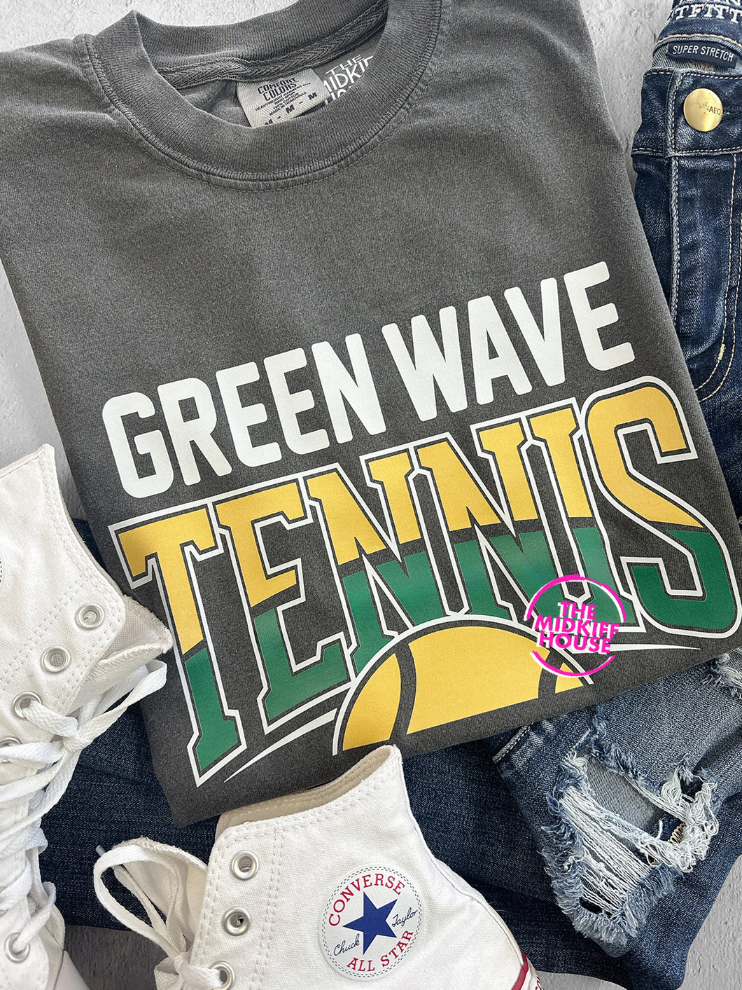 GREEN WAVE TENNIS TEE