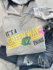 GREEN WAVE THING HOODIE
