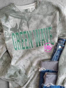 GREEN WAVE VARSITY COLORBLAST CREWNECK